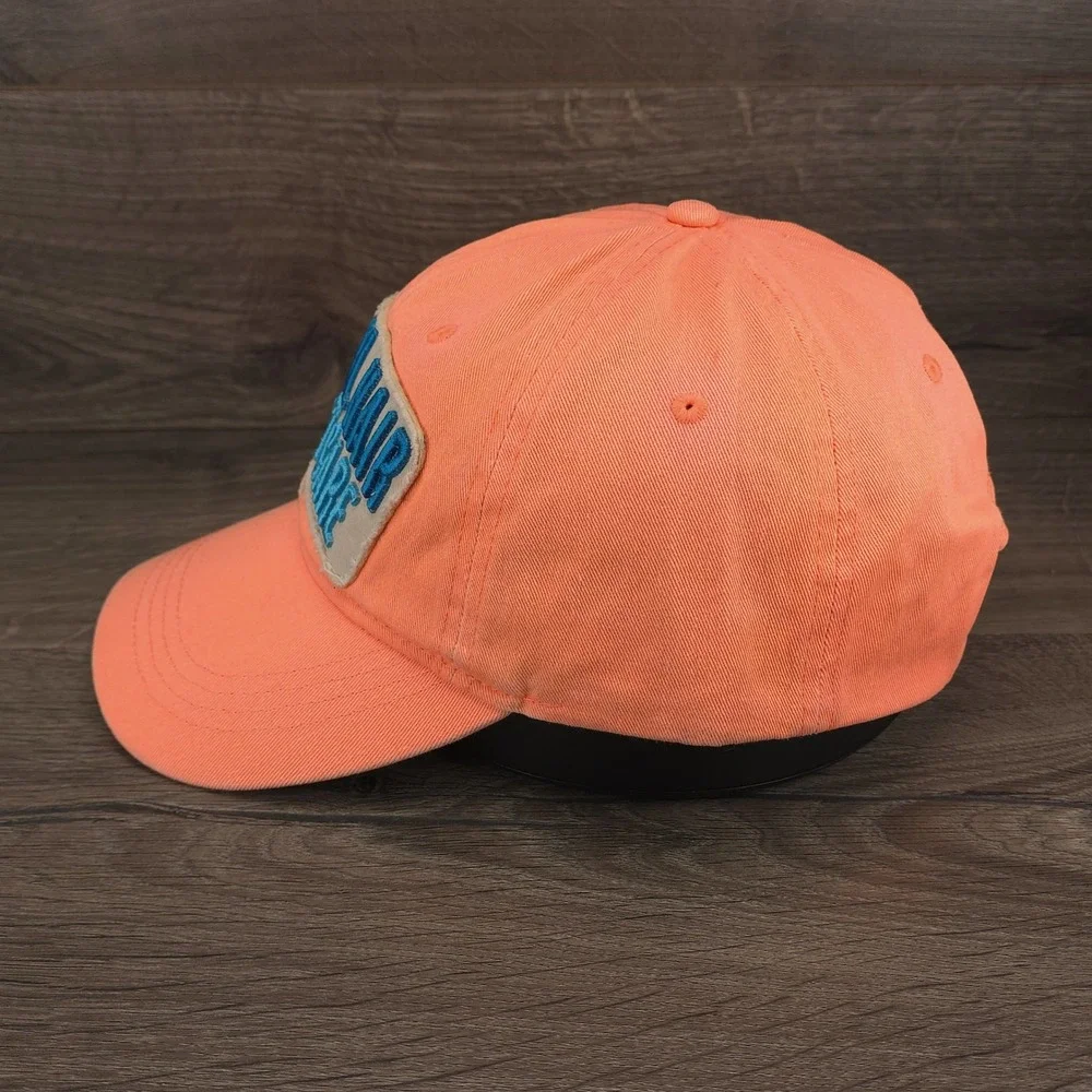 Wild Wear Hat Cap Strap Back Orange Women Travel Hair Don't Care Happy Travels